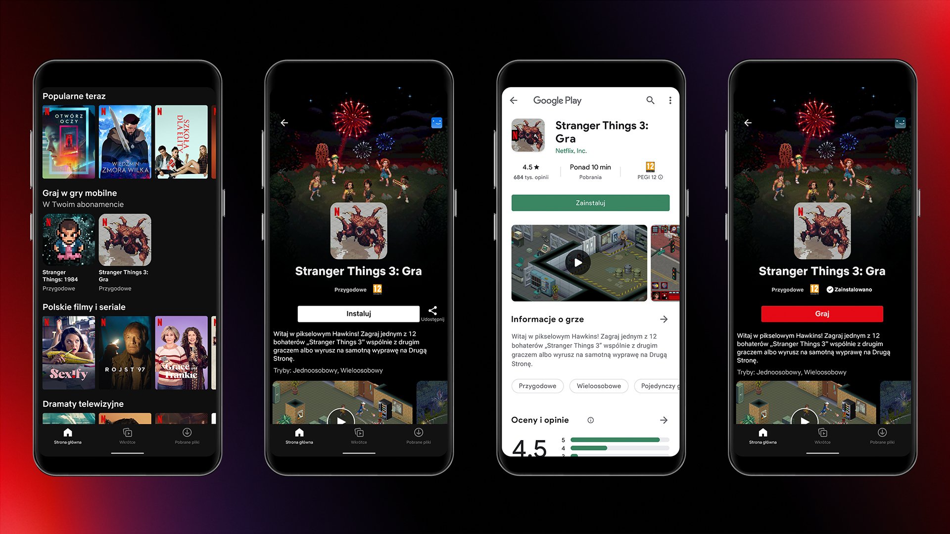 Netflix has launched a mobile games section, with two games based on the series "Stranger Things" available so far