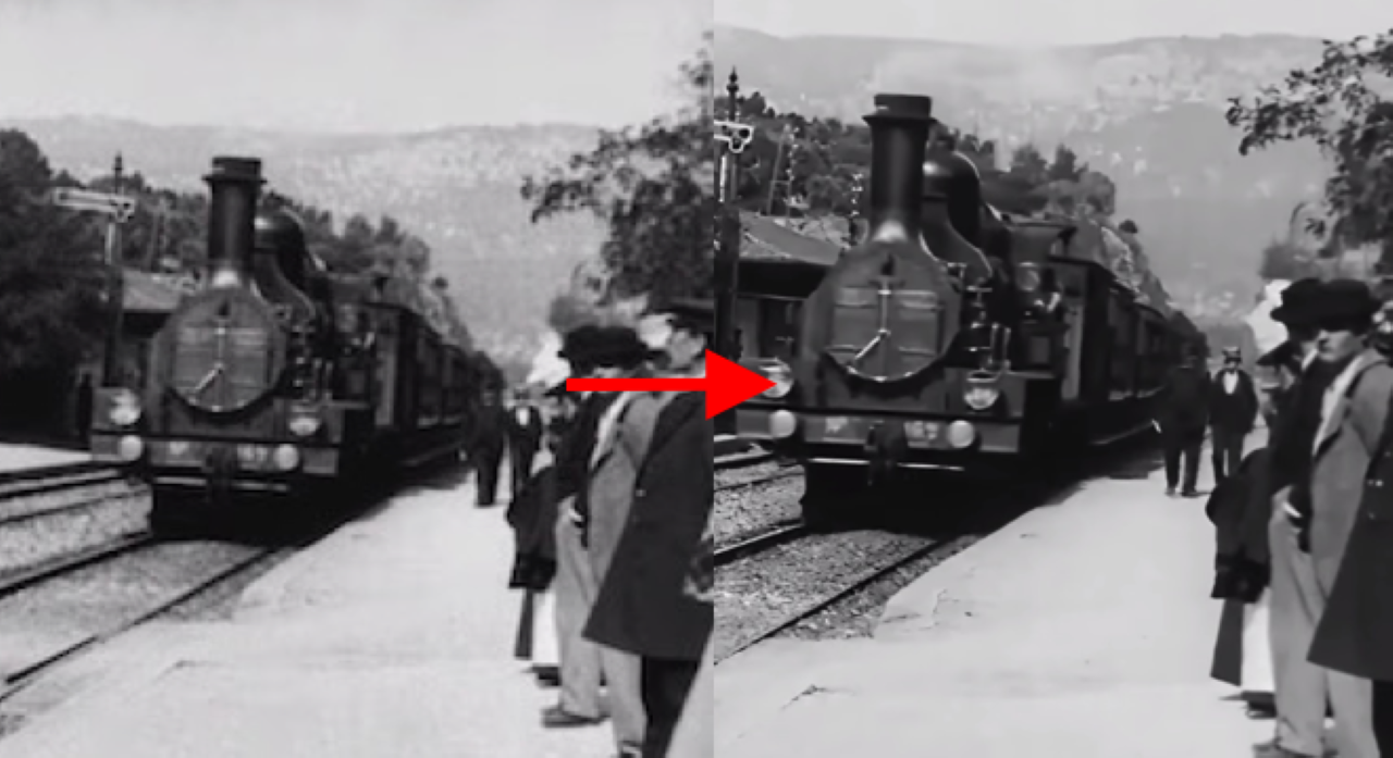 Магія ШІ: на YouTube опублікували фільм «Прибуття поїзда на вокзал Ла-Сьота» 1896 року з роздільною здатністю 4K 60fps