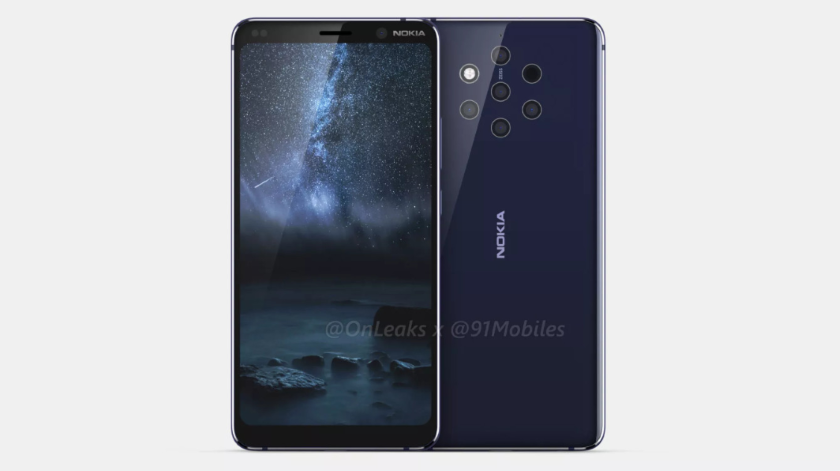 Nokia 9 PureView на новых рендерах: экран без выреза и основная камера с пятью модулями