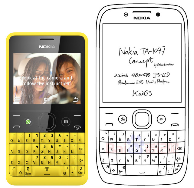 Nokia button-phone with QWERTY-keyboard appeared on the sketch