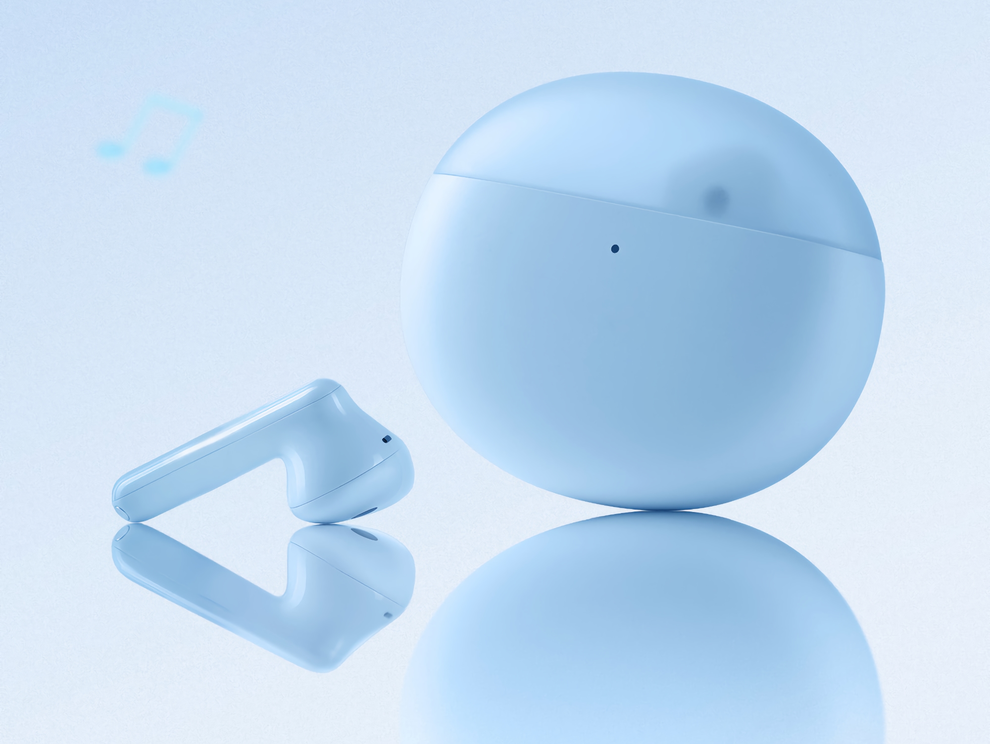 OPPO stellt eine neue Version der Enco Air 2 TWS-Kopfhörer in Clear Sky Blue vor 