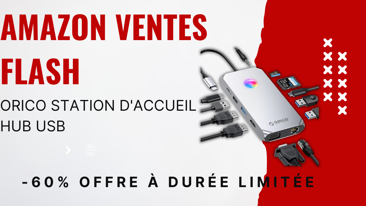 Station d'Accueil ORICO USB-C 12-en-1 – Économisez 36€ Maintenant!