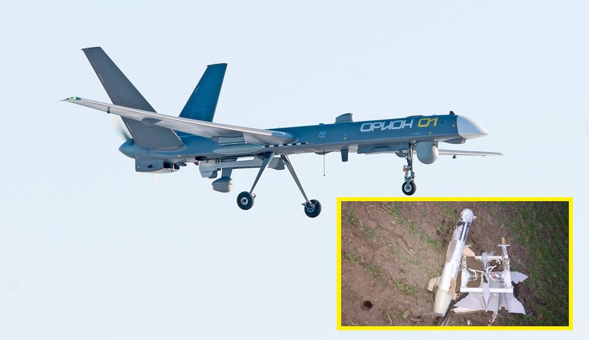 Las Fuerzas Armadas ucranianas destruyen un dron ruso Orion muy poco común equipado con una bomba aérea guiada KAB-20