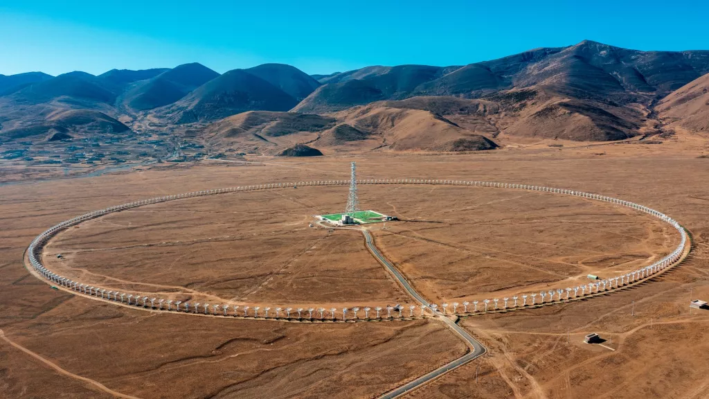 China has launched the world's largest solar radio telescope - it has 313 6-metre-long antennas arranged in a circle with a diameter of 3.14 km