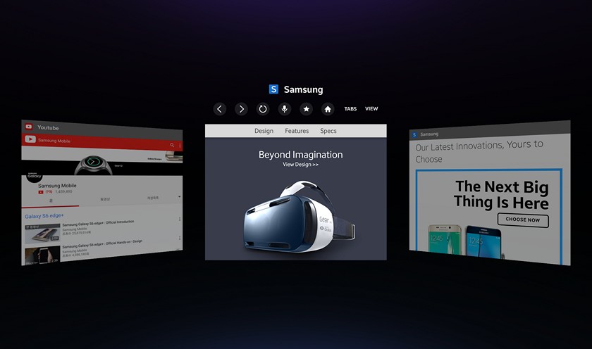 Samsung представила браузер для шлема виртуальной реальности Gear VR