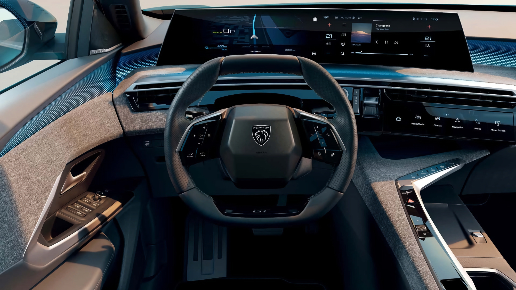 Peugeot presenta un i-Cockpit rediseñado con pantalla curva de 21 pulgadas para el nuevo 3008 eléctrico