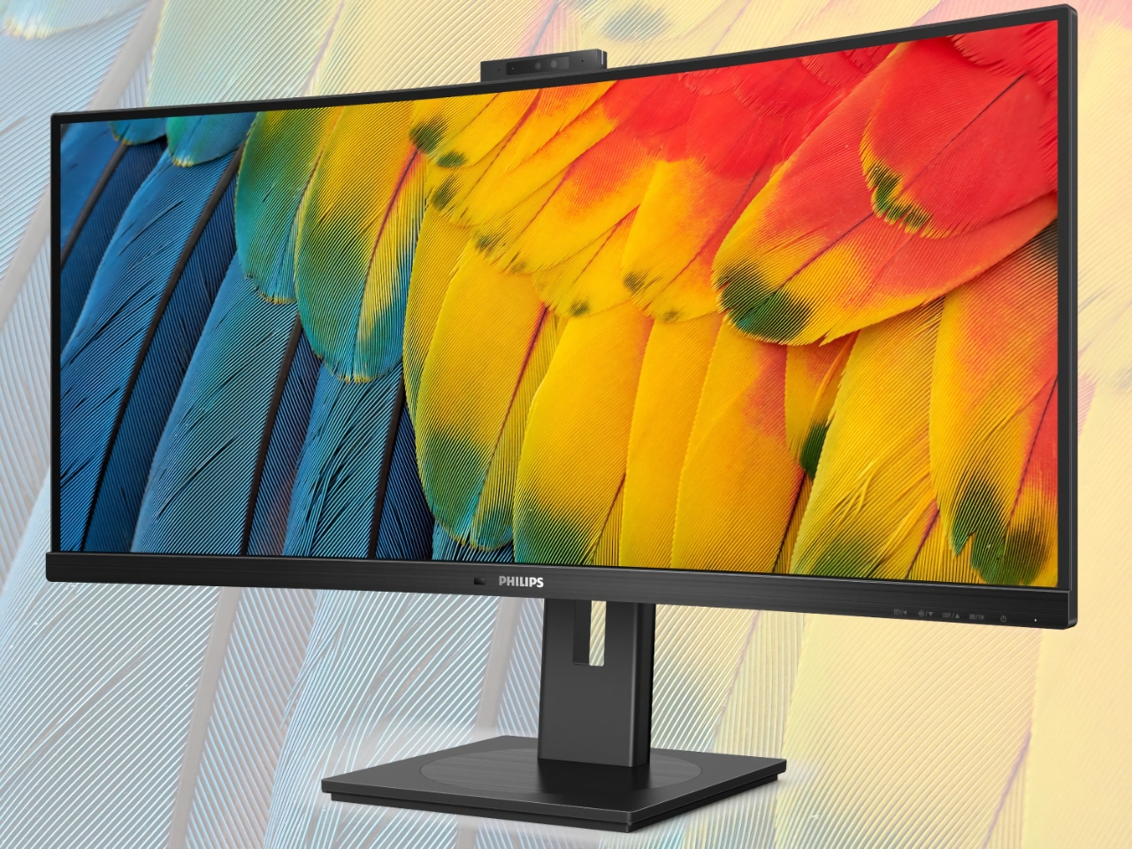 Philips introduced a new line of monitors with screens up to 34 inches, built-in webcams, Windows Hello support and USB-C hub