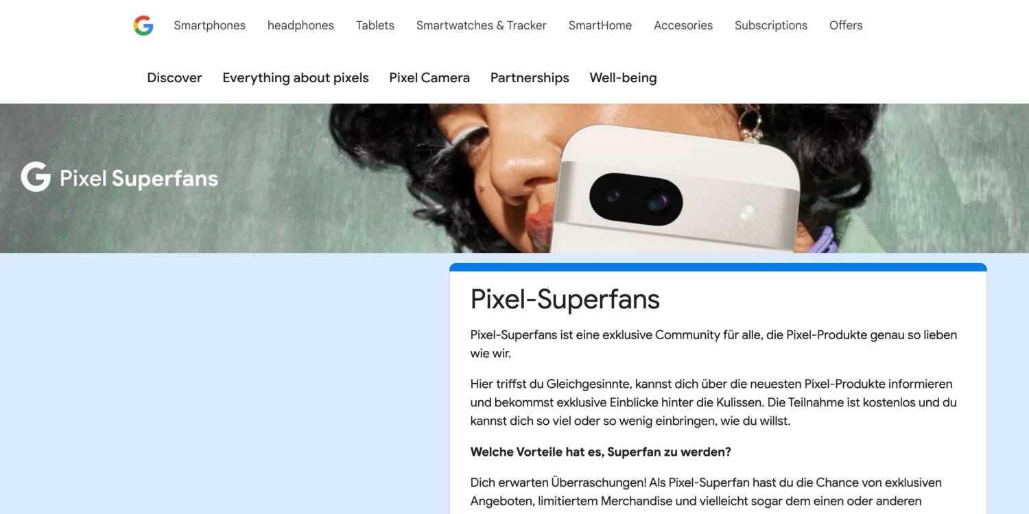 Google Pixel Superfans programme available in Germany