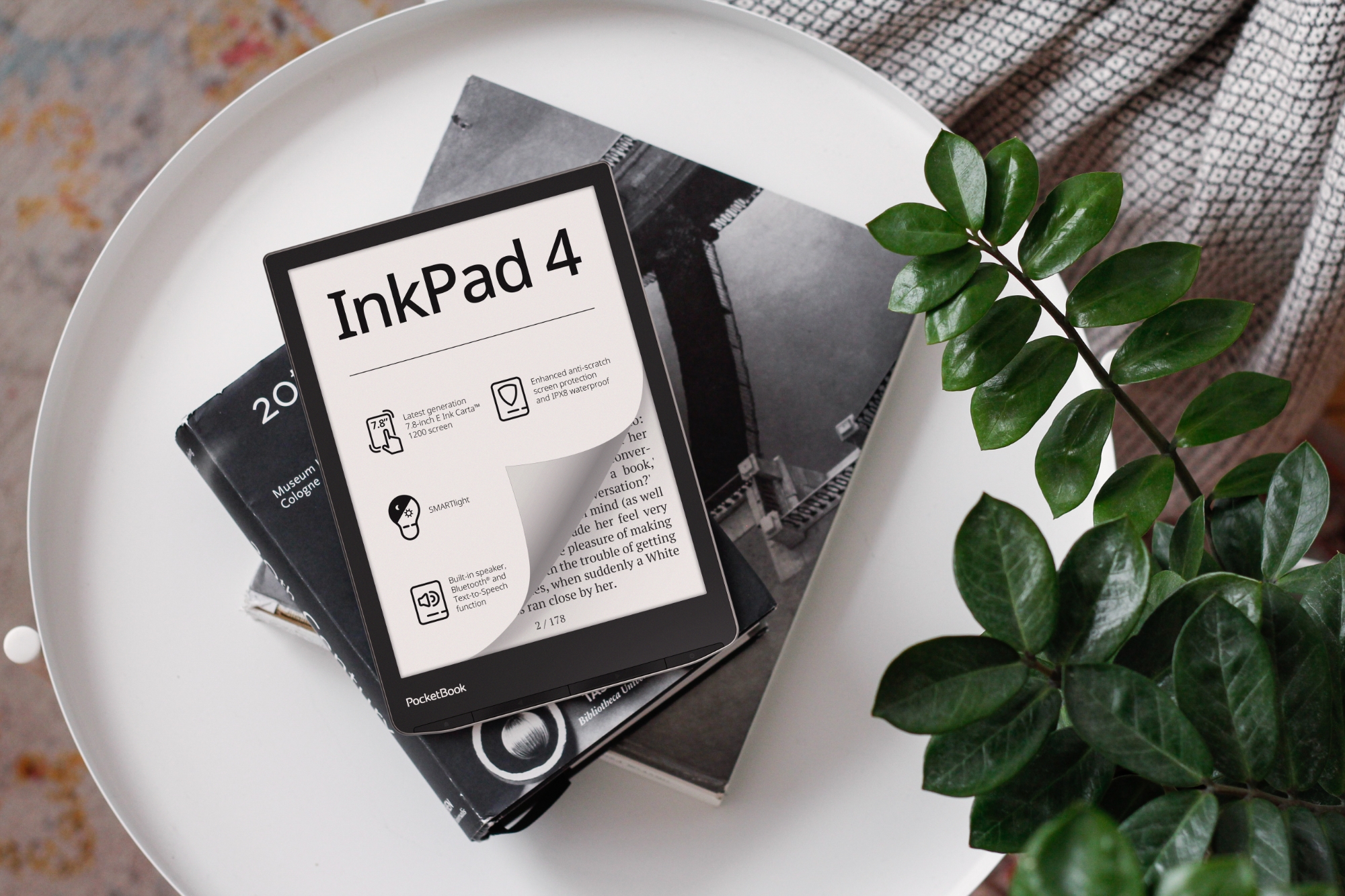 PocketBook InkPad 4: e-book da 7,8" con altoparlante, Bluetooth e protezione IPX8