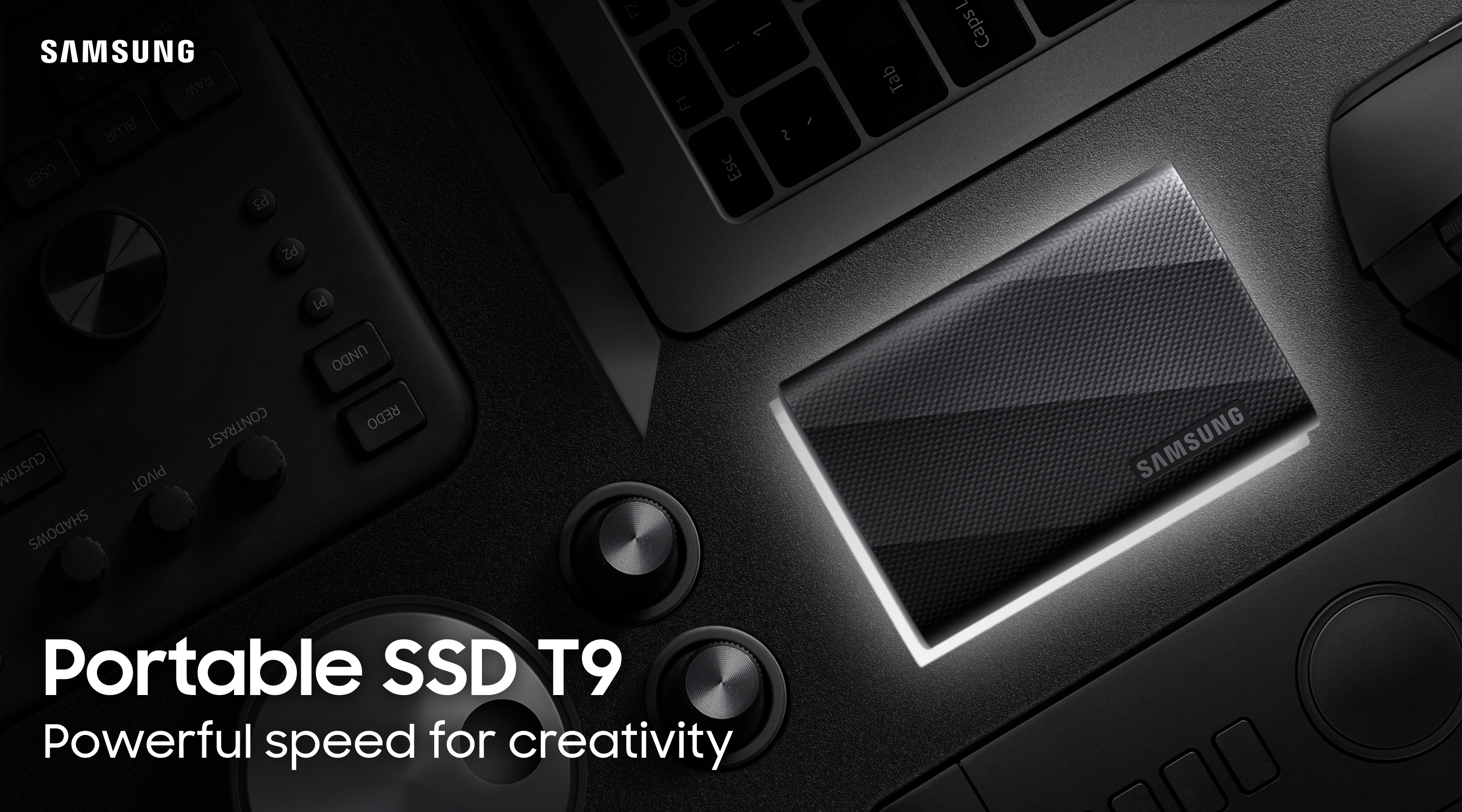 Samsung Portable SSD T9: capacidad de almacenamiento de hasta 4 TB, interfaz USB 3.2 Gen 2×2 y velocidades de lectura de hasta 2000 MB/seg.