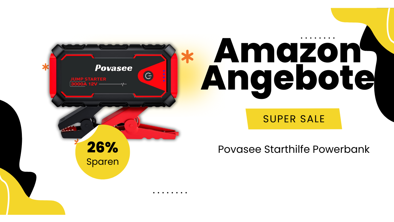 Povasee Starthilfe Powerbank – Sparen Sie jetzt über 23€!