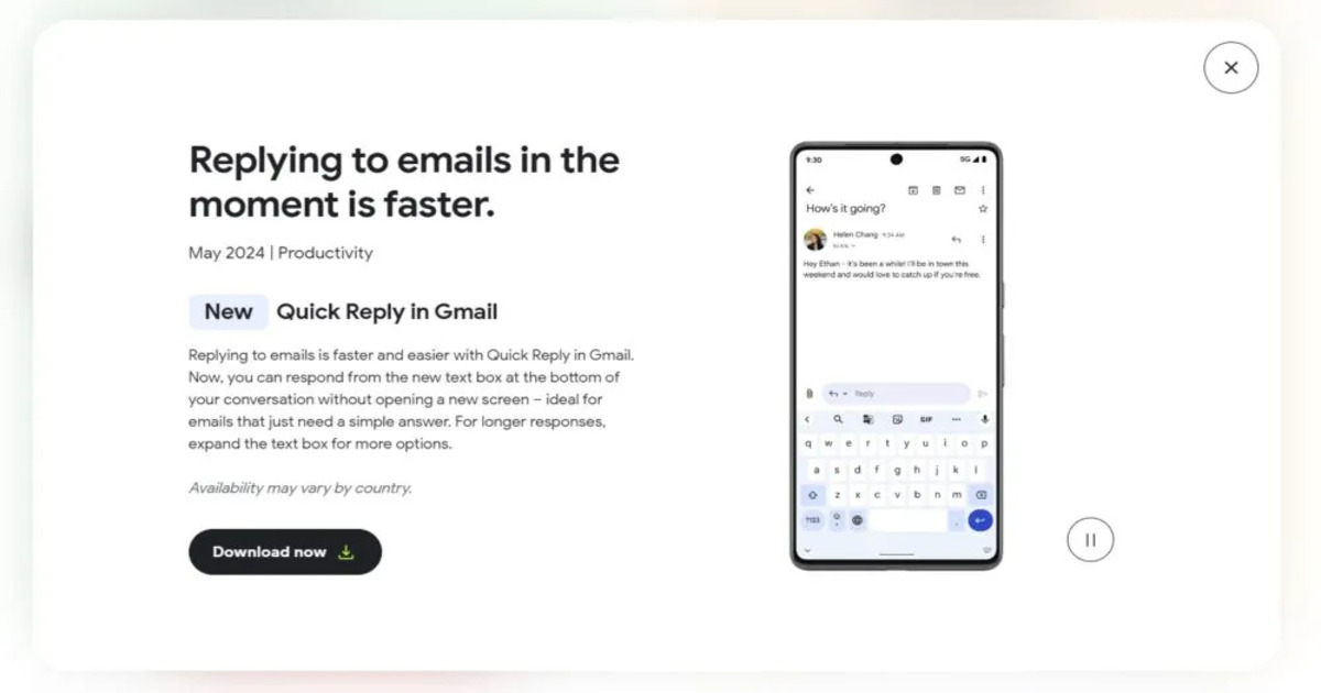 Google introduit une nouvelle fonction de réponse rapide dans Gmail pour Android