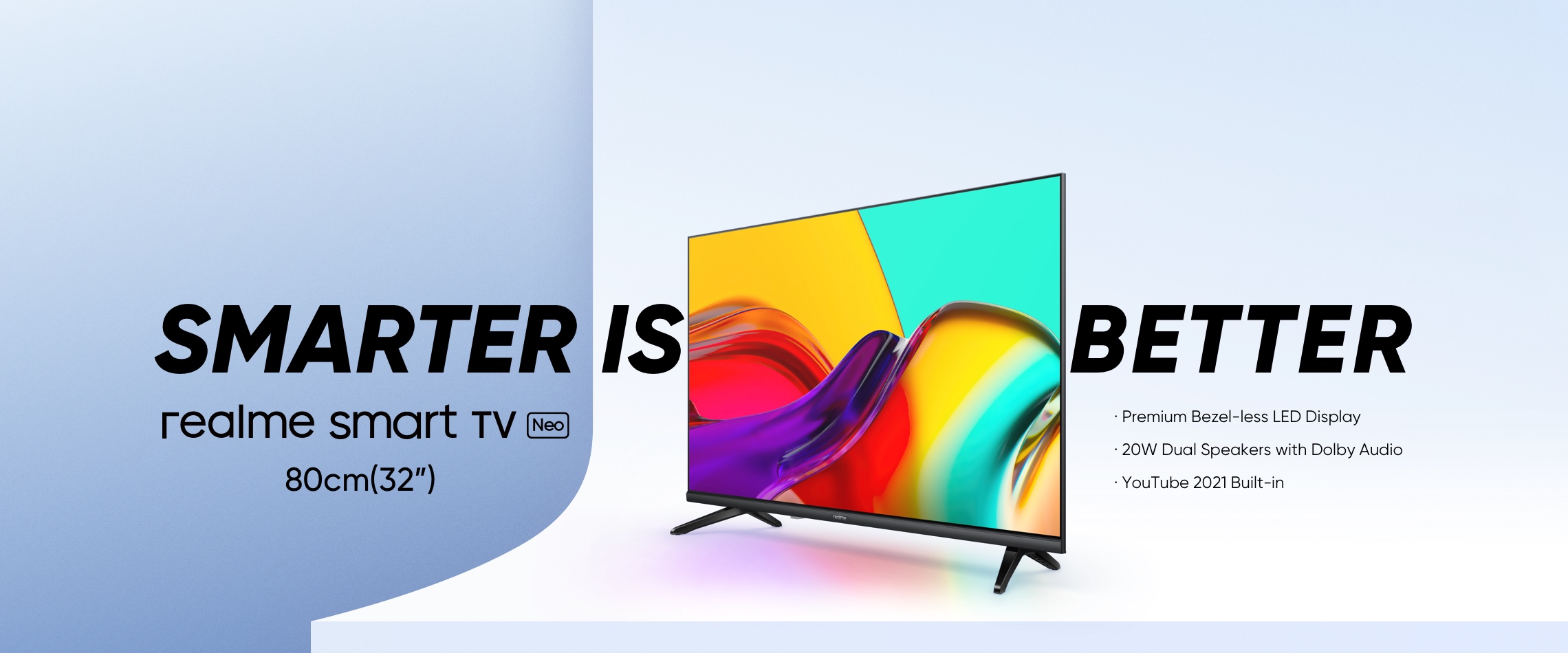 Realme Smart TV Neo: 32-дюймовий телевізор з тонкими рамками, динаміками на 20 Вт, Android TV на борту і цінником в $ 205