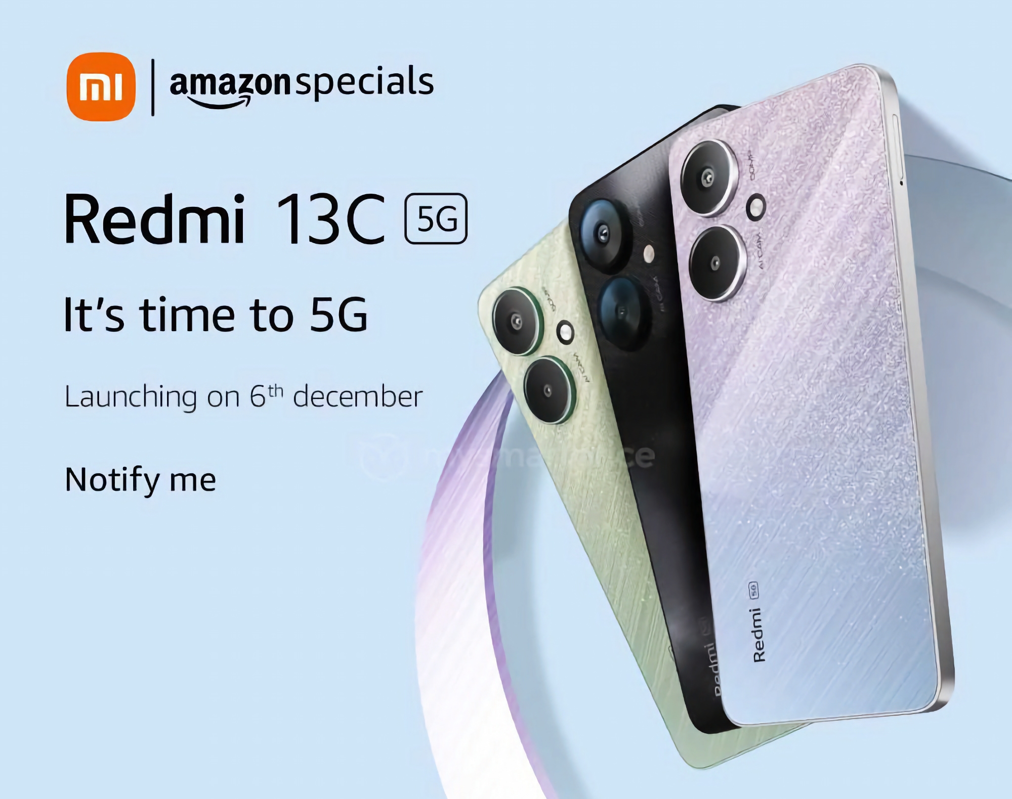 Redmi 13C 5G med MediaTek Dimensity 6100+ chip og 50 MP kamera får premiere den 6. december