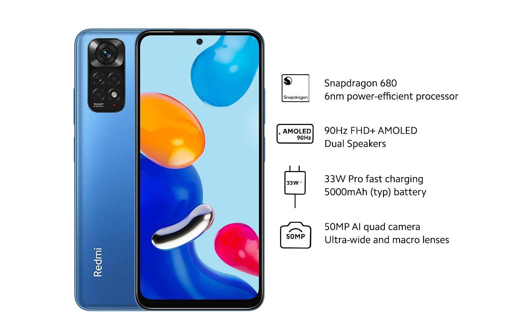 90Hz AMOLED screen, Snapdragon 680 chip, 5000mAh battery, 50MP camera and price $175: all that is Redmi Note 11