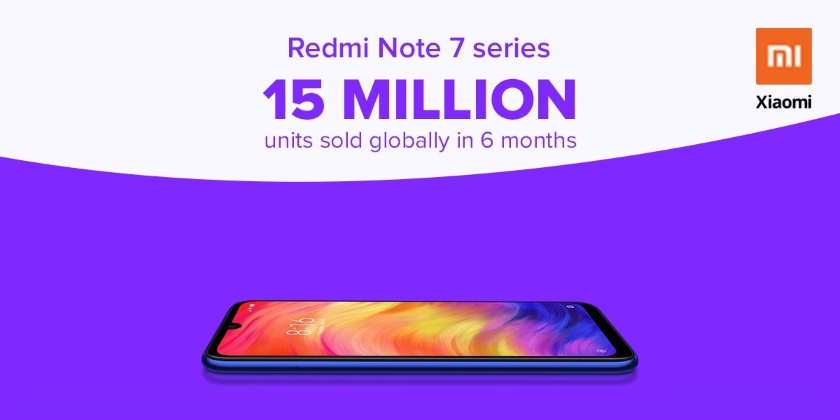 Xiaomi продала за 6 месяцев 15 млн смартфонов серии Redmi Note 7