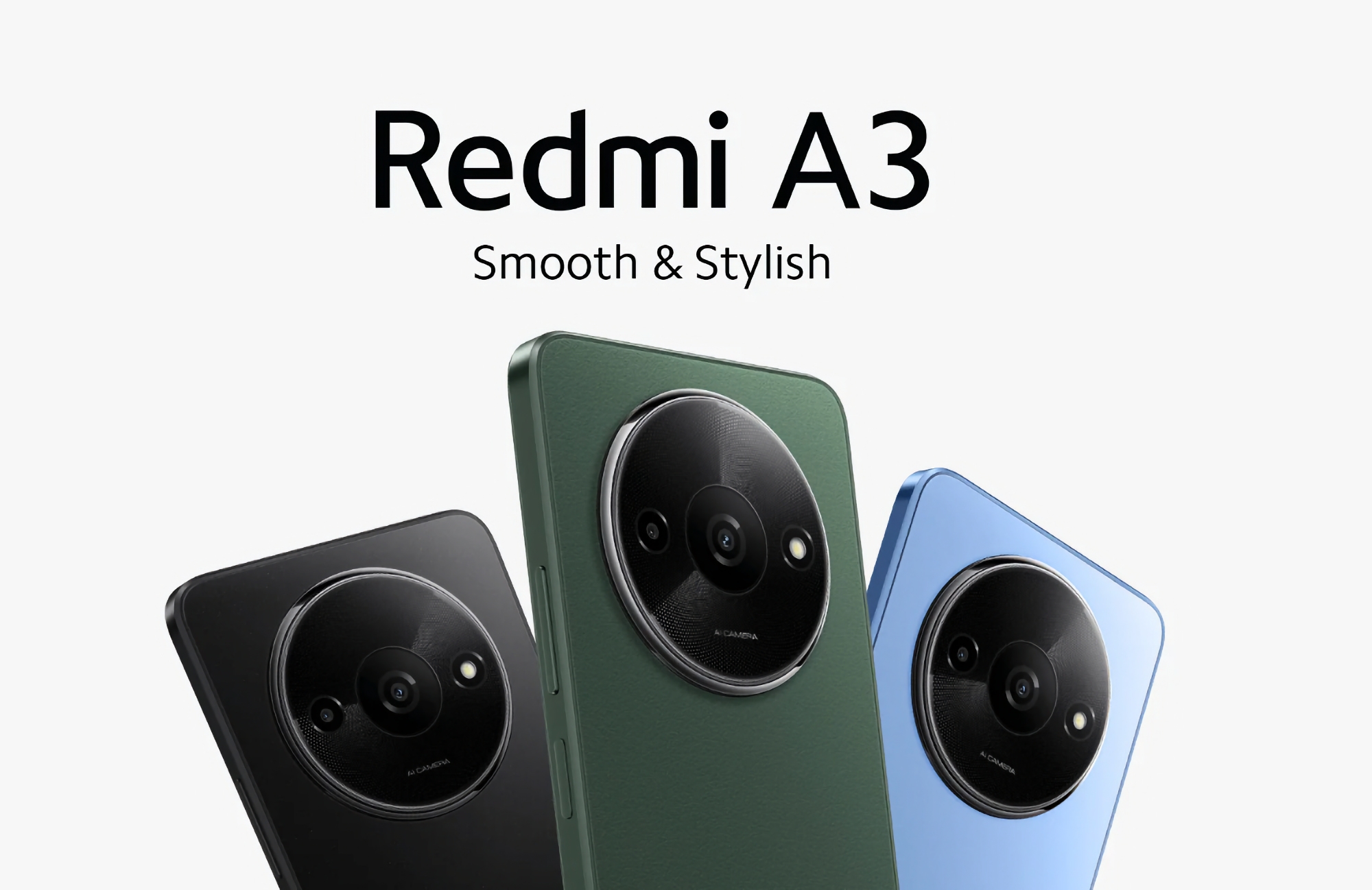 Redmi A3: 90 Hz-skjerm, MediaTek Helio G36-brikke, dobbelt kamera og 5000 mAh-batteri for $90