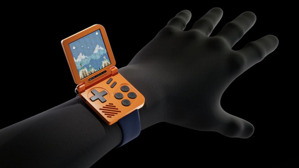 Retro Gaming Watch: et armbåndsur som forvandles til en spillkonsoll i Game Boy-stil.