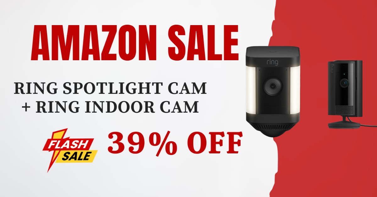 Ring Spotlight Cam + Ring Indoor Cam - $90 Discount! Black Friday Deal!