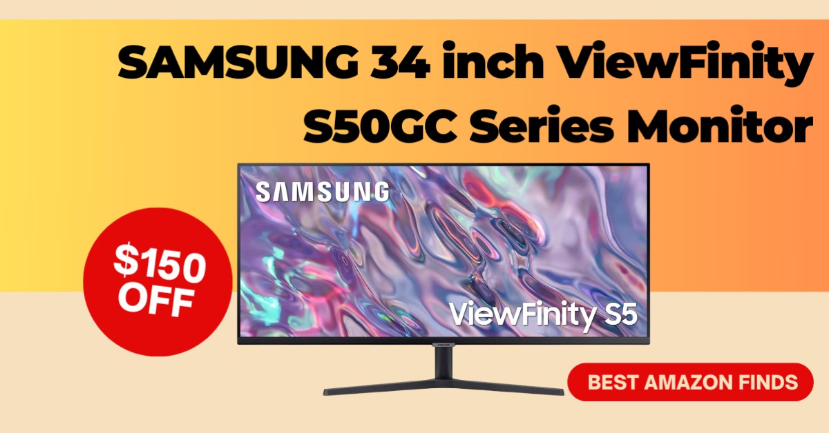 SAMSUNG 34-Inch ViewFinity S50GC Series Monitor - $150 Off Limited Time Deal!