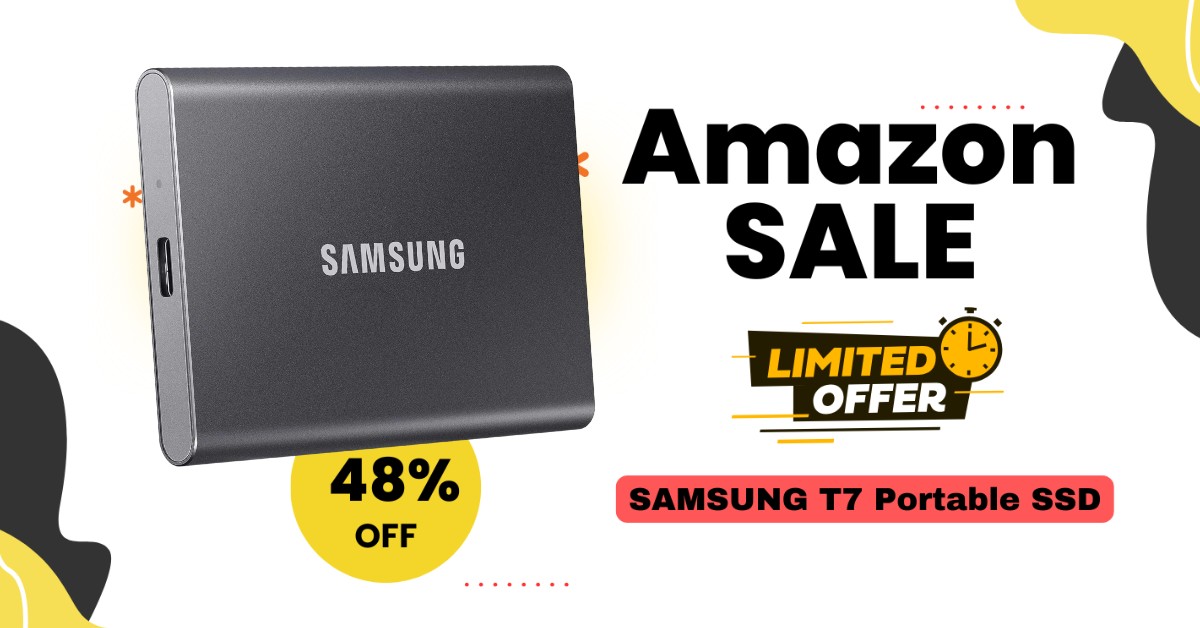 SAMSUNG T7 Portable SSD with a $130 Discount! 