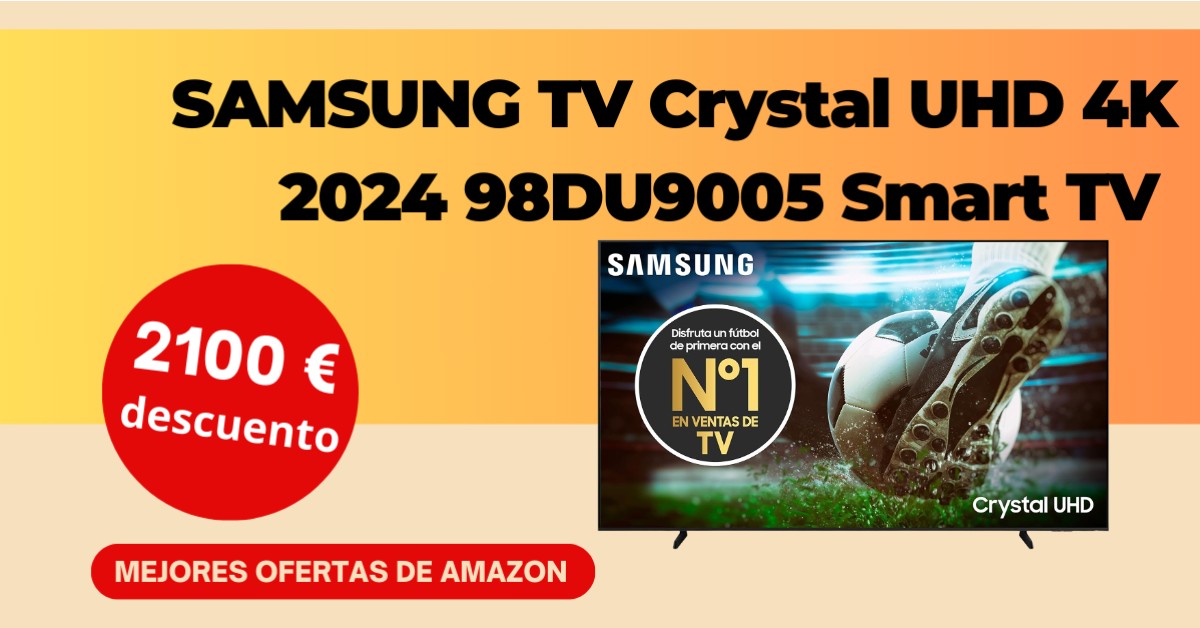 SAMSUNG TV Crystal UHD 4K Smart TV da 98” con uno sconto di 2100€!