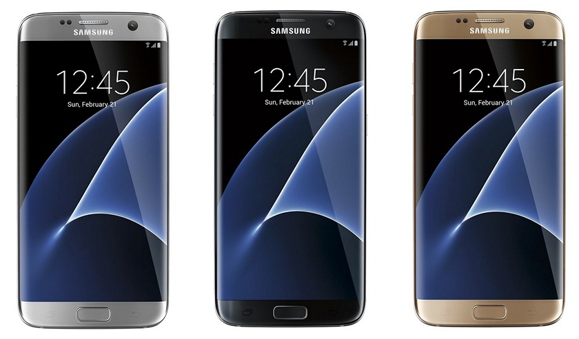 Пресс-фото Samsung Galaxy S7 edge в трех цветах