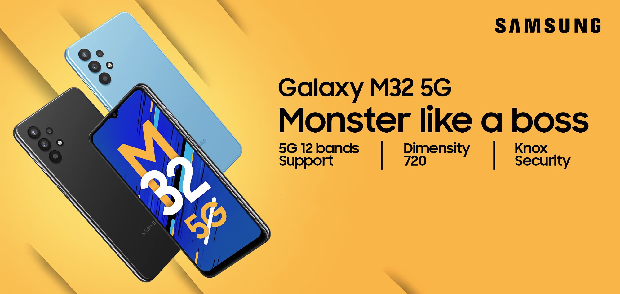 Samsung kündigt Galaxy M32 5G an: Nachbau des Galaxy A32 5G mit MediaTek Dimensity 720 Chip, 5000mAh Akku und Preis ab 282$