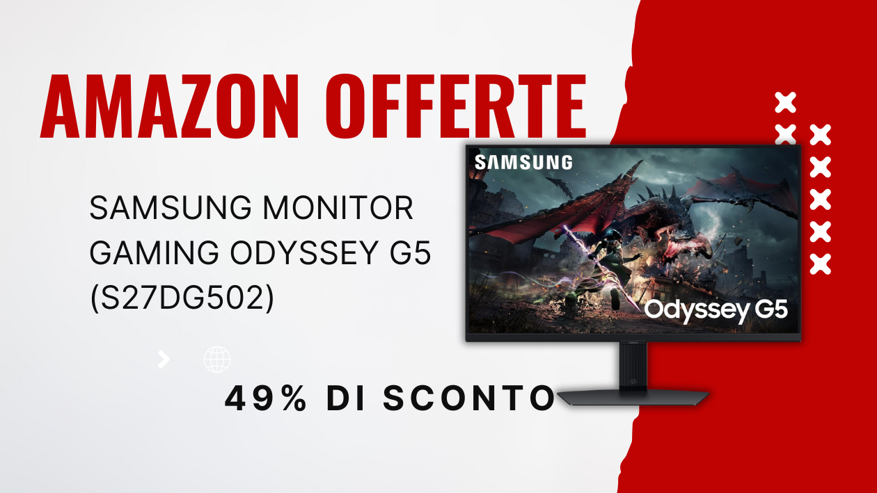 Samsung Odyssey G5 Monitor Gaming 27" – Mega Sconto di 219€!