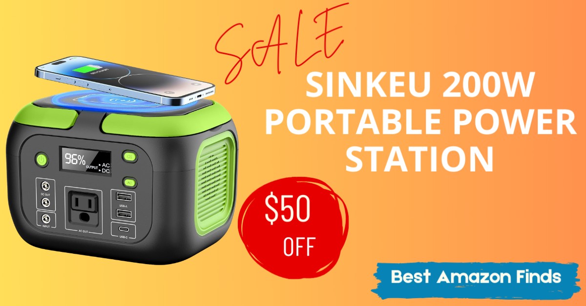 SinKeu 200W Portable Power Station - Don't miss it $50 Discount!