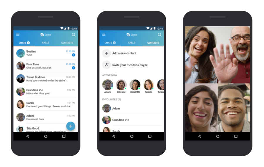 Skype jest zoptymalizowany dla smartfonów Android starych