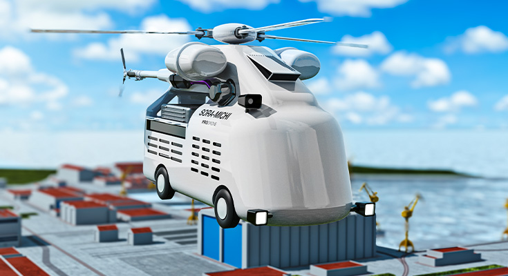 SORA-MICHI: Konzeptfahrzeug mit Hubschrauberfähigkeiten kann Waren in schwer zugängliche Dörfer und Katastrophengebiete liefern (Video) 