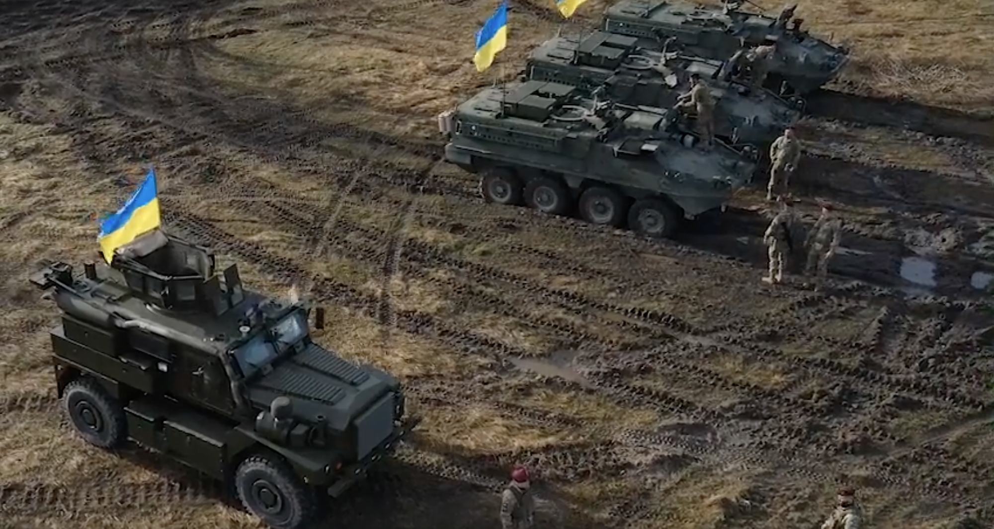 Ukrainian Defence Minister shows US Stryker BMPs and Cougar armoured vehicles in service with AFU (video)