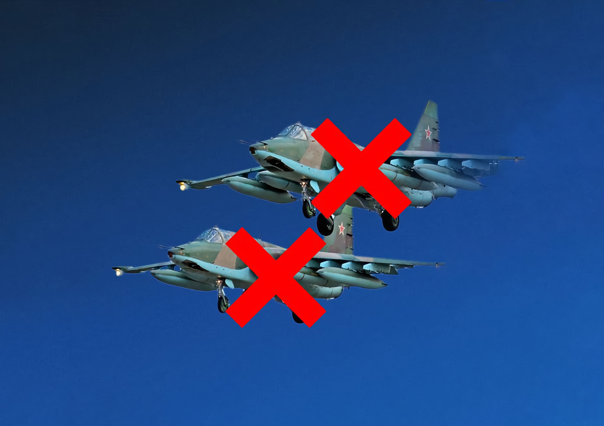Lavoro congiunto delle forze armate dell'Ucraina e del servizio di sicurezza dell'Ucraina: i difensori ucraini hanno abbattuto due aerei Su-25 russi con l'aiuto di MANPADS