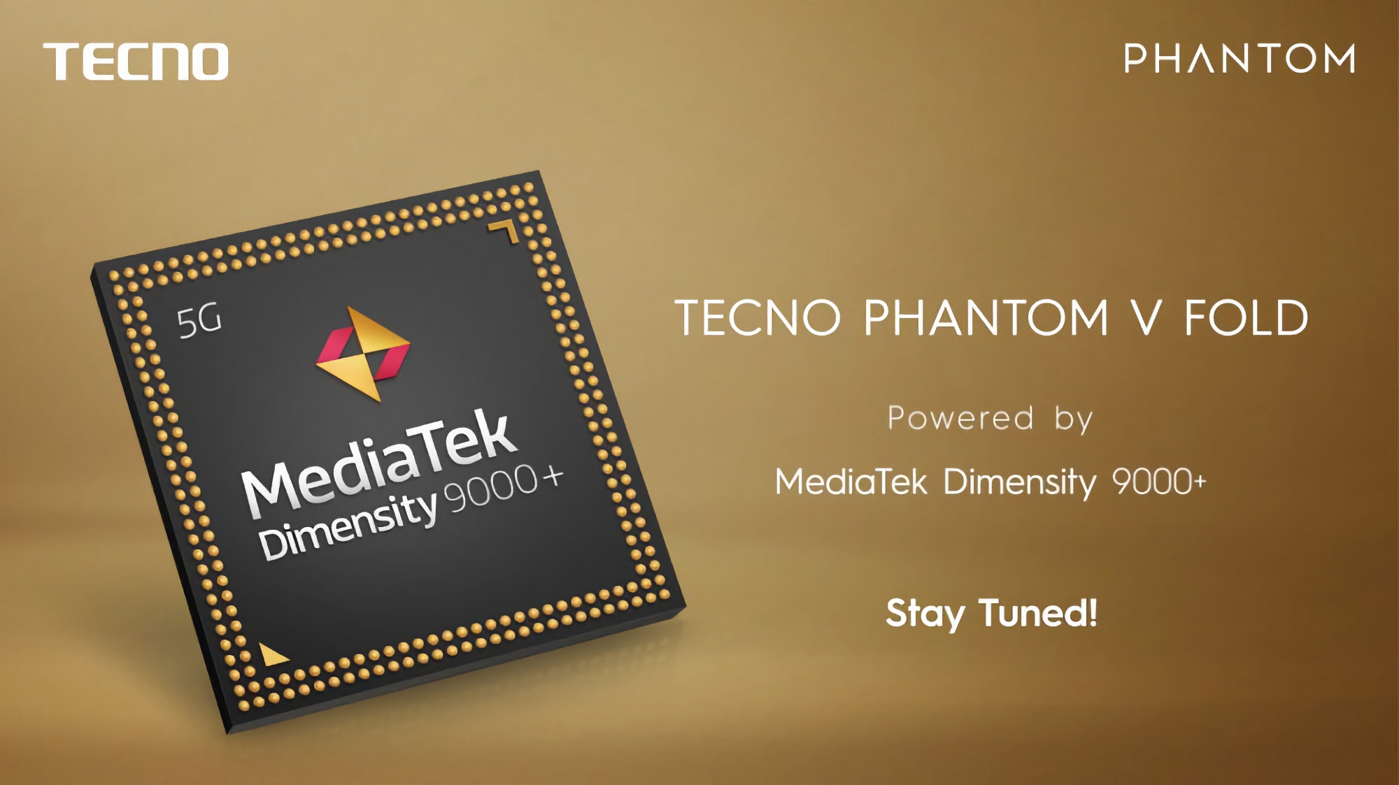 Tecno unveils Phantom V Fold smartphone with MediaTek Dimensity 9000+ processor at MWC 2023