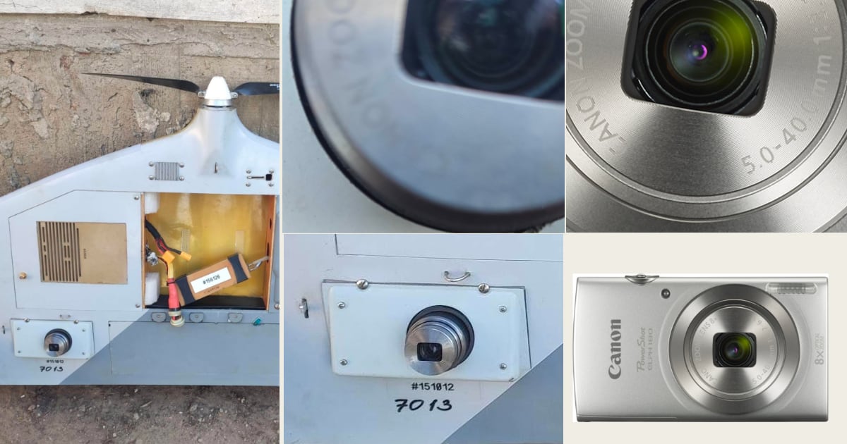 Zaluzhny publicó fotos de vehículos aéreos no tripulados rusos ZALA y Tachyon derribados, muestran una cámara de consumo Canon (nuevamente)