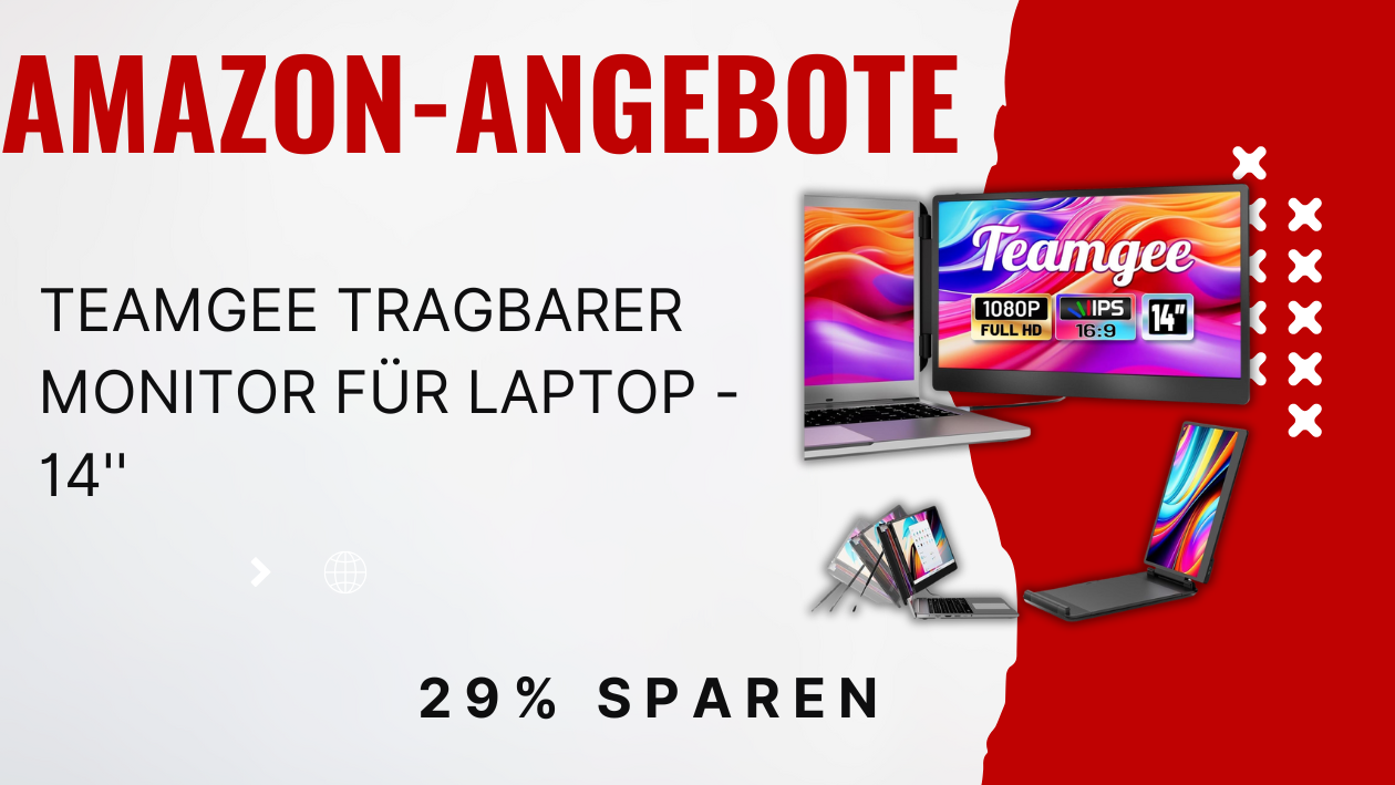 Teamgee 14" Tragbarer Monitor – Sparen Sie jetzt 60€!