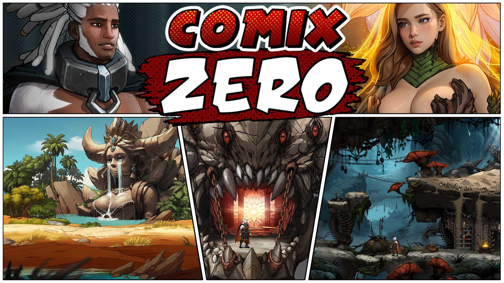 Comix Zero is een Oekraïense open-wereld soul-achtige platformgame waarin de hoofdpersoon de wereld probeert te redden en vrouwenharten probeert te winnen