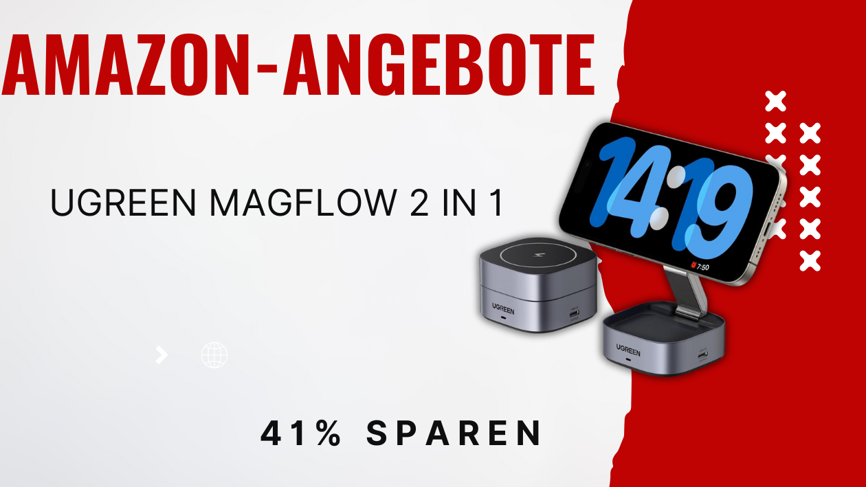 UGREEN MagFlow 2-in-1 Ladestation – Jetzt mit 14€ Rabatt!