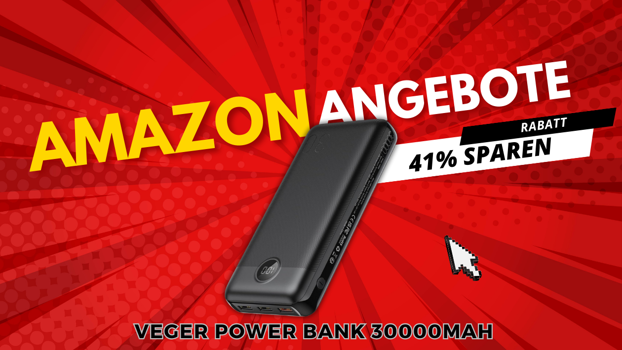 VEGER Power Bank 30000mAh – Jetzt über 20€ günstiger!