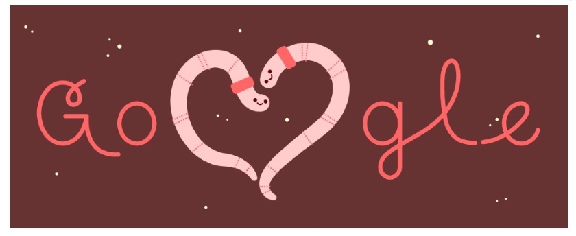 Дудл Google празднует День святого Валентина