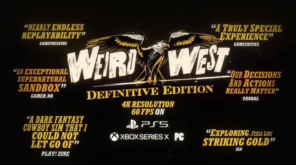 Devolver Digital hat die Veröffentlichung von Weird West angekündigt: Definitive Edition mit 4K 60 fps Unterstützung
