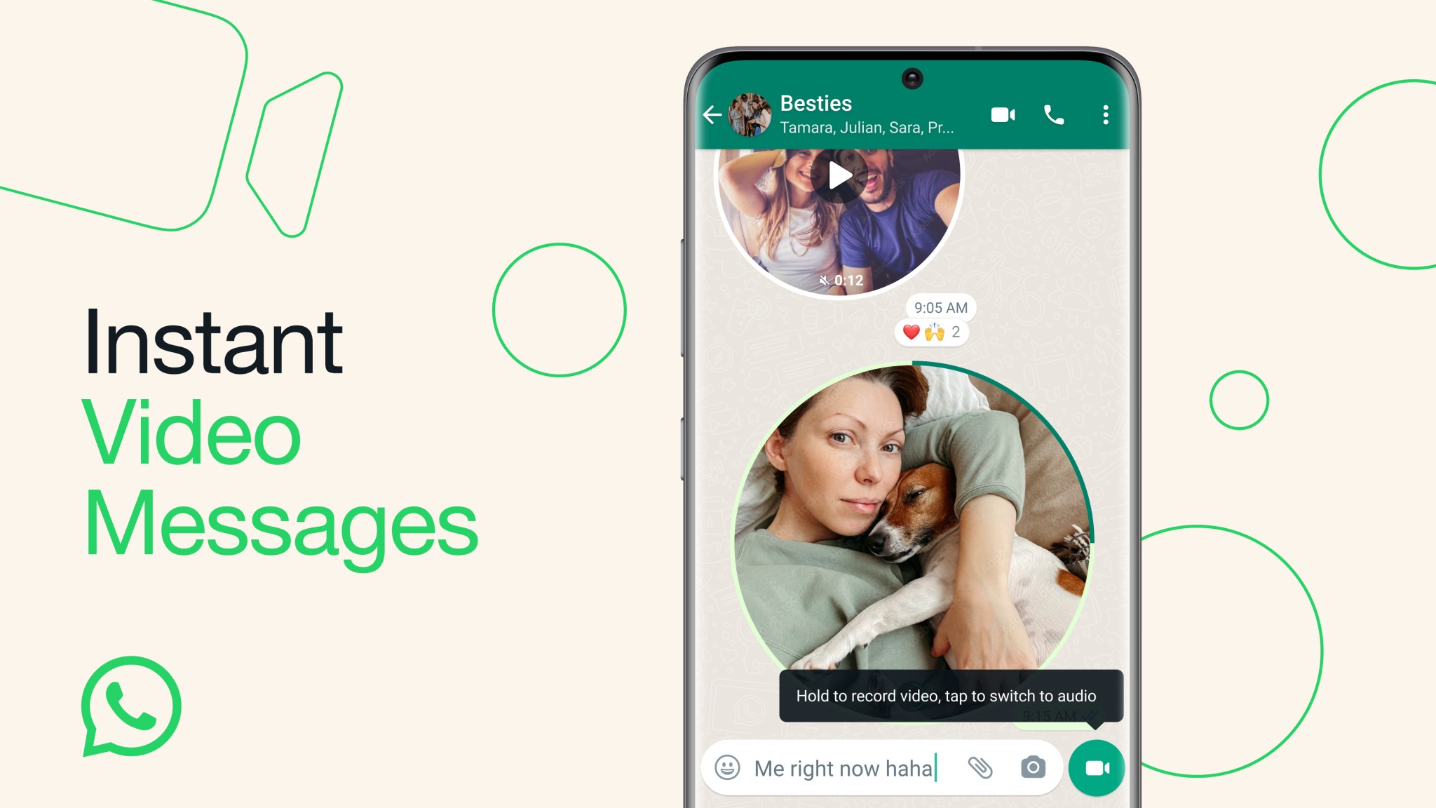 WhatsApp har nå mulighet til å sende videomeldinger