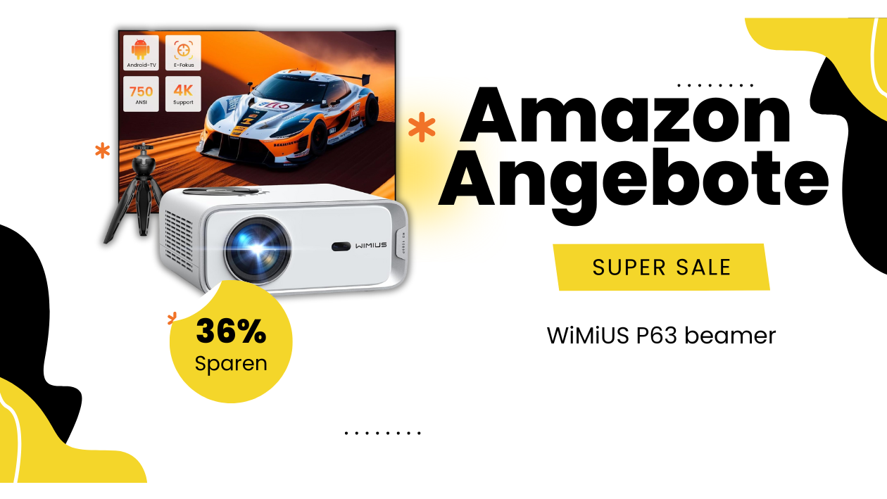 WiMiUS P63 Full HD Beamer Bundle – Jetzt über 108€ sparen!