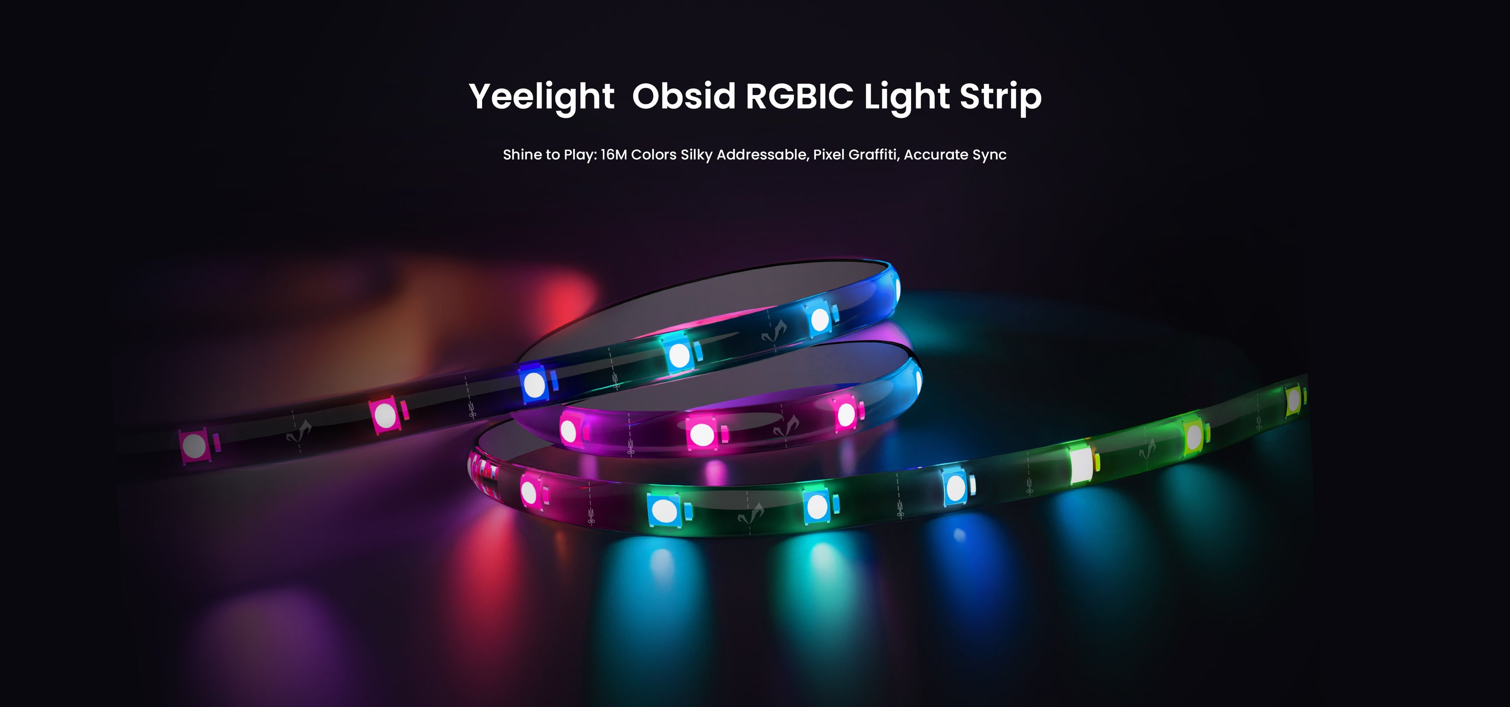 Yeelight announced the Obsid RGBIC LED Light Strip, which can synchronise with music and games