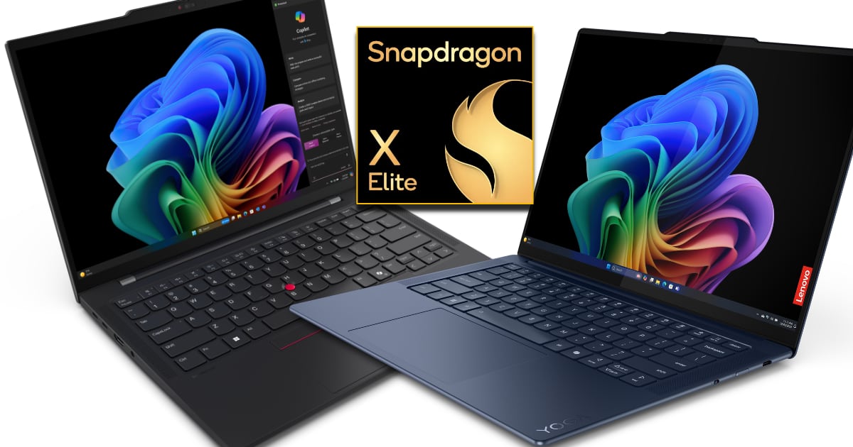 Lenovo представила два ноутбука на ARM-процессоре Snapdragon X Elite с поддержкой Copilot