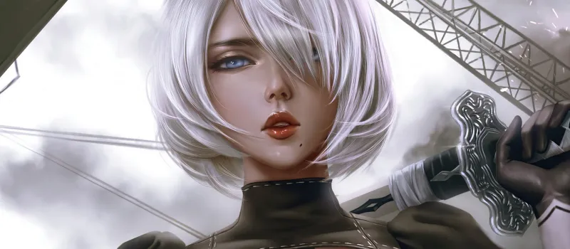 New video from the secret room of NieR: Automata-9S battles a boss and  talks to birds