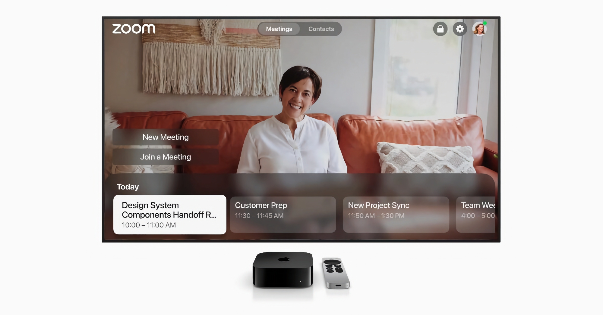 La app Zoom compatible con Continuity Camera ya está disponible en el Apple TV 4K