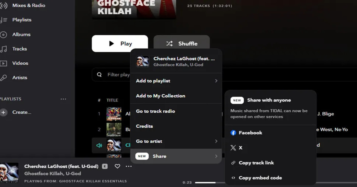 La nouvelle fonctionnalité de Tidal permet à vos amis de découvrir les chansons que vous partagez sur Spotify