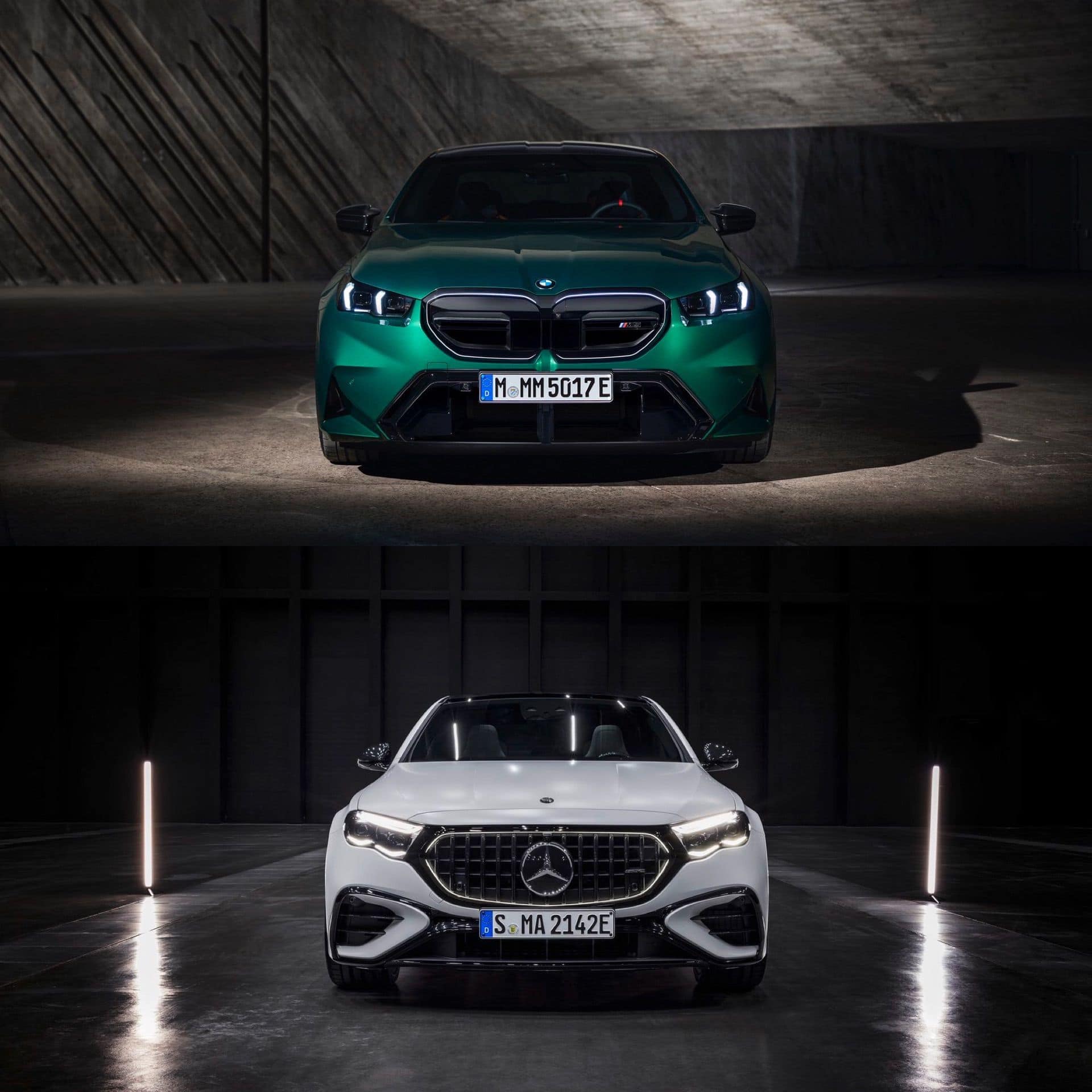 Задняя часть Mercedes и BMW